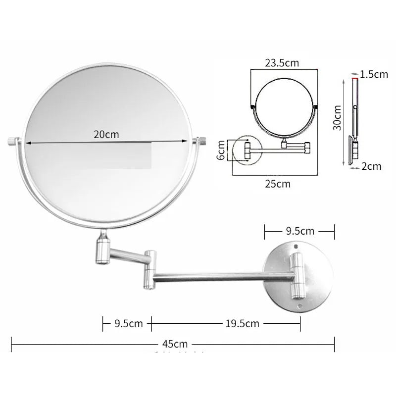 8-Inch Wall Mounted Double-Sided Magnifying Makeup Mirror Magnifying Makeup Mirror Richie's