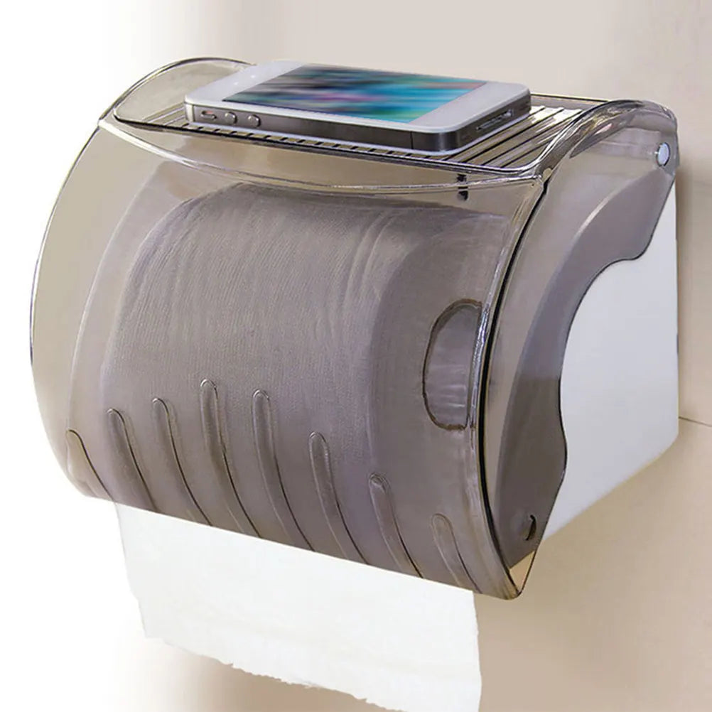Waterproof Bathroom Tissue Box Holder with Cover & Shelf Bathroom Tissue Holder Richie's