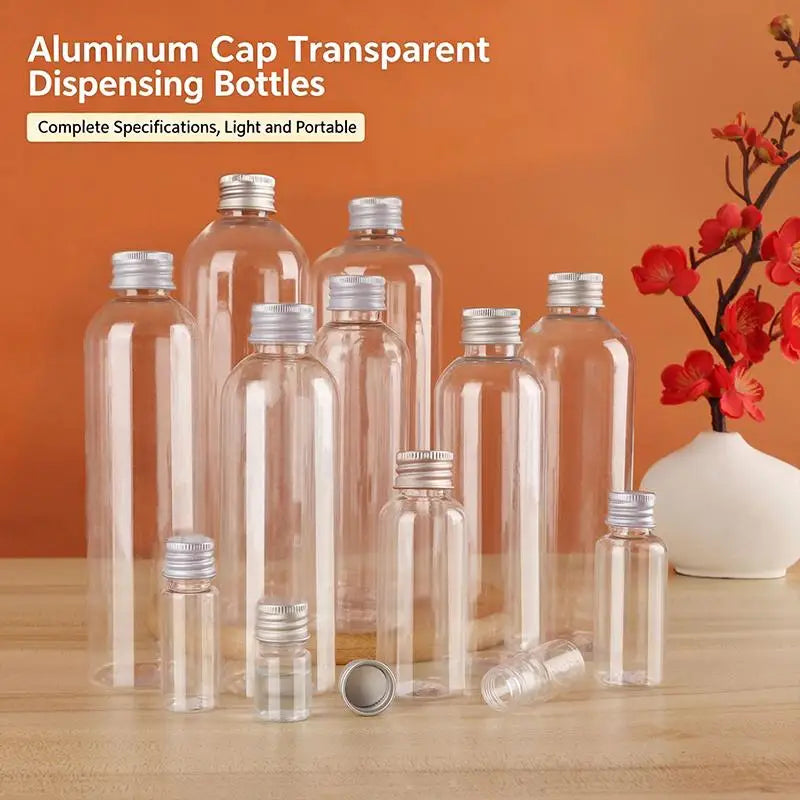 Clear Plastic Bottles with Aluminum Cap – 5ml to 500ml Cosmetic Storage Bottles Richie's