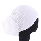 Women's Ruffle Flower Turban Hat – Headscarf & Sleep Cap Women's Turban Hat Richie's White