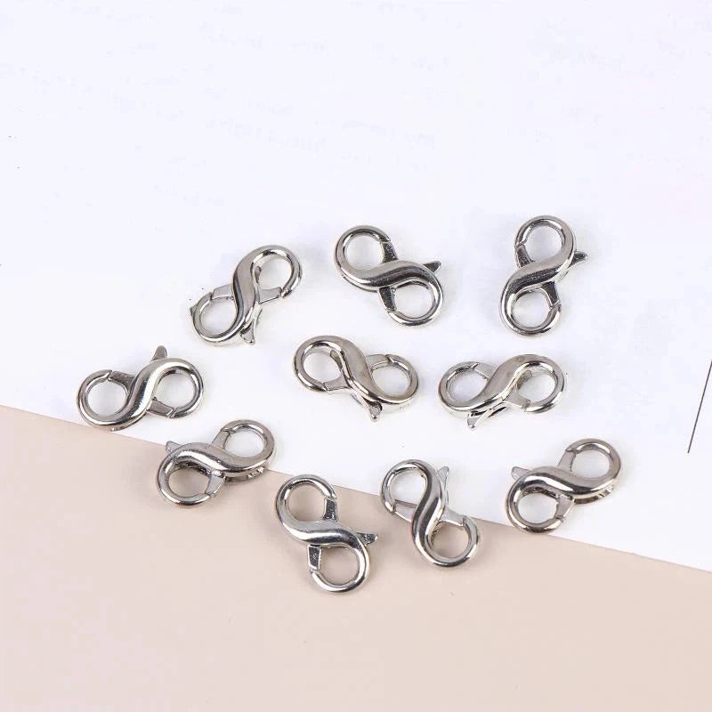 10Pcs Figure 8 Lobster Clasp 18x11mm Zinc Alloy Jewelry Findings Jewelry Findings Richie's Silver