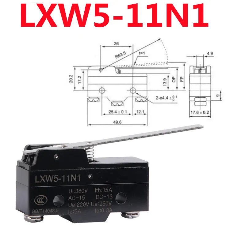 LXW5 Micro Limit Switch 10A AC 380V DC 220V Push Plunger SPDT Micro Limit Switch Richie's LXW5-11N1