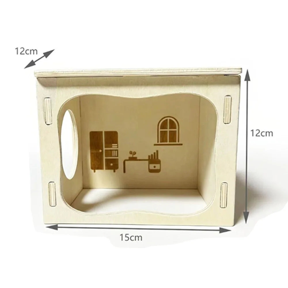 Wooden Hamster Villa – Stackable Climbing House for Small Pets Small Pet Habitat Richie's A