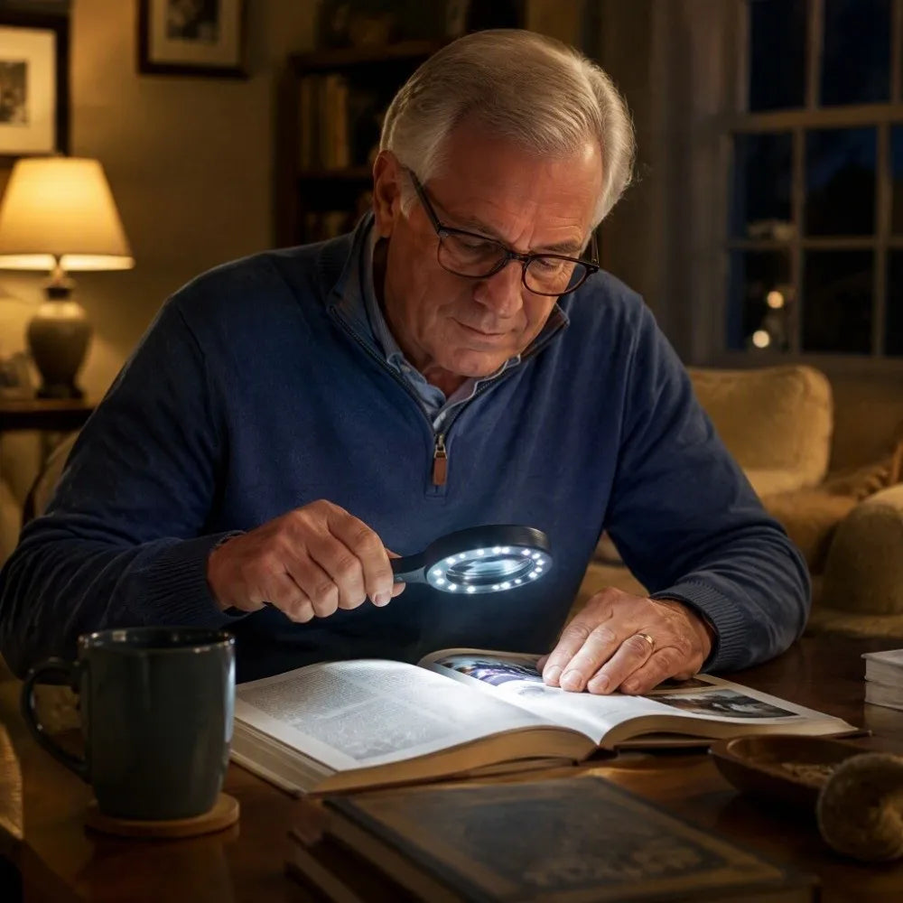 10X LED Illuminated Magnifying Glass – 12 LEDs, Optical Glass Illuminated Magnifier Richie's