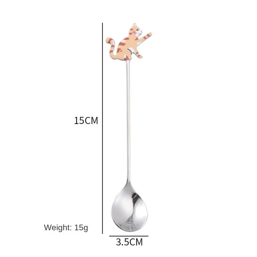 Cartoon Cat Coffee Spoon – Japanese Korean 304 Stainless Steel Decorative Spoon Richie's --4