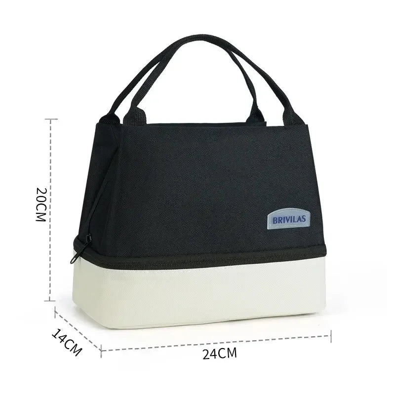 Insulated Lunch Bag with Pocket – Reusable Cooler Tote Insulated Lunch Bag Richie's Black