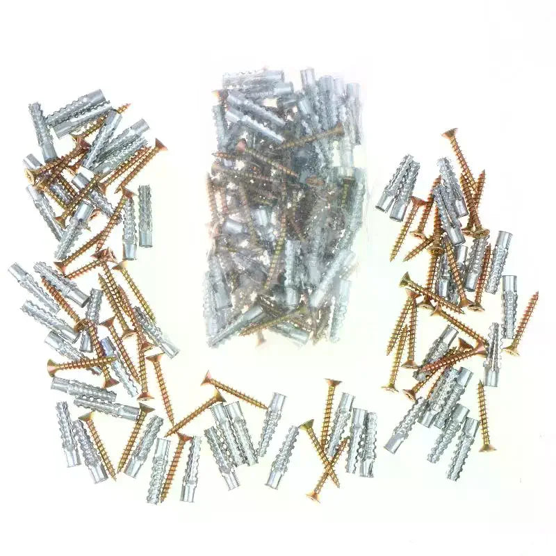 100-Set Wall Anchors & Screws 6mm 8mm – Metal Expansion Plugs Wall Anchor Kit Richie's