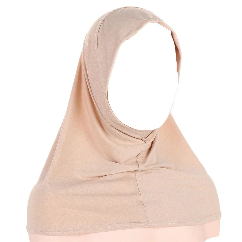 Women's Jersey Hijab Underscarf Inner Cap – Solid Neck Cover Hijab Underscarf Cap Richie's 06 Beige