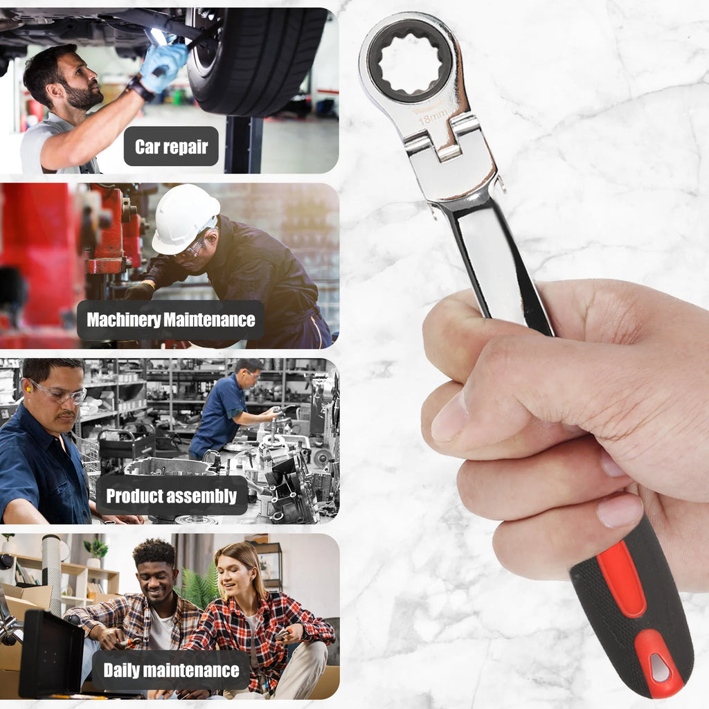 Flex Head Ratchet Wrench Set 8–19mm | Chrome Vanadium 11/12pc Ratchet Wrench Set Richie's