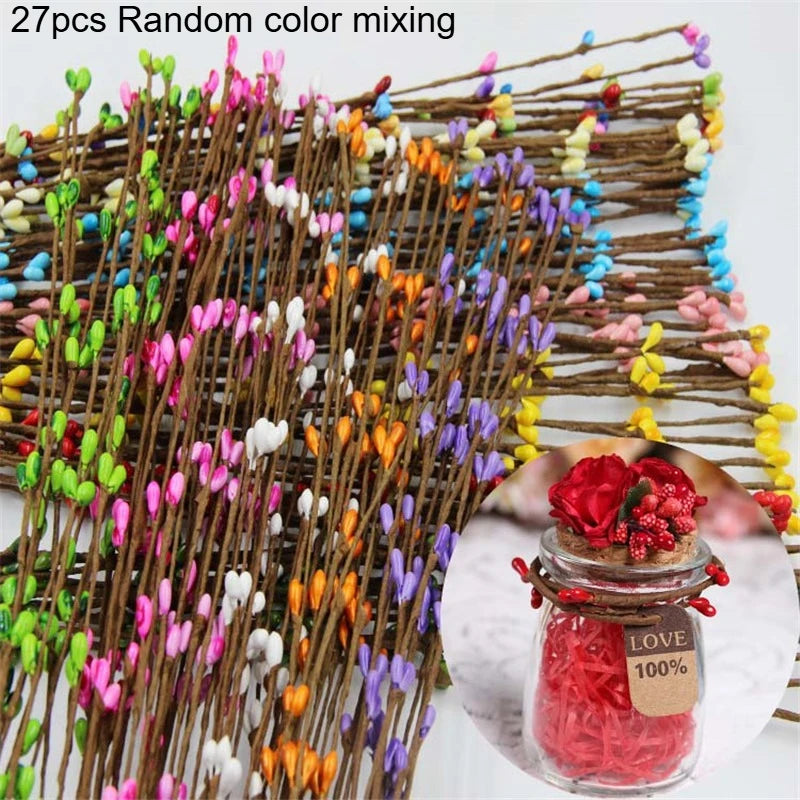 Artificial Berry Branches & Flowers for DIY Wreaths & Décor Artificial Floral Picks Richie's 27pcs random color