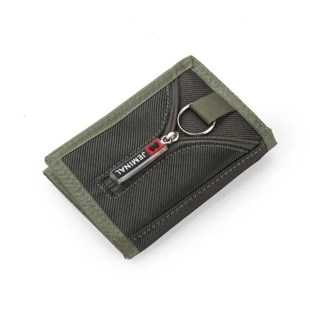 Nylon Trifold Wallet – Unisex Coin, Card & ID Holder Trifold Wallet Richie's green