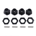 Kande 4pcs M17 17mm Aluminum Hex Hub Adapter Nut Dust Cover RC Car Wheel Adapter Richie's black 4PCS