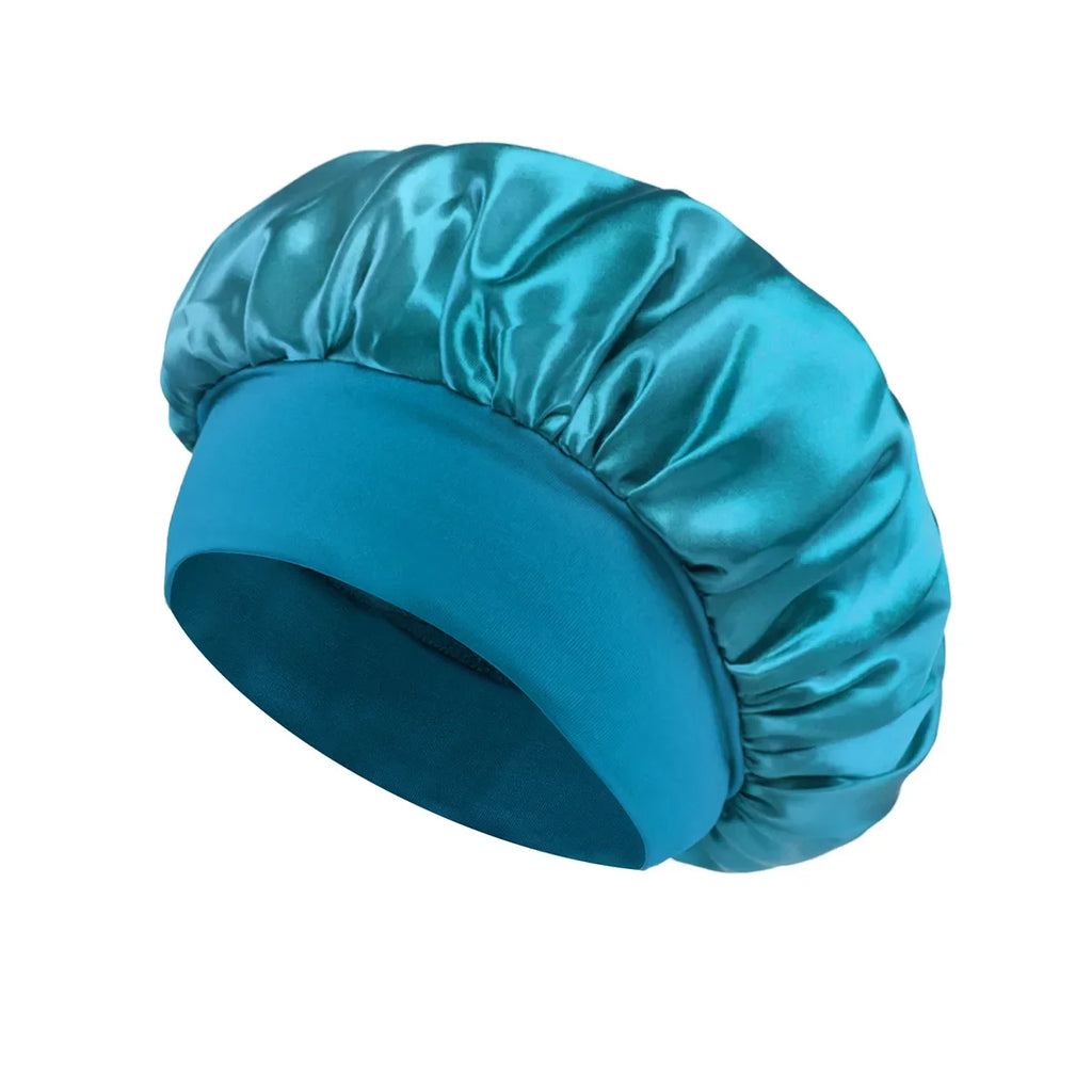 Satin Wide-Brim Sleeping Bonnet – Unisex Hair Care Night Cap