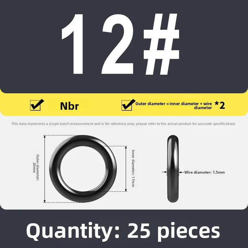 Kande Nitrile O-Ring Set 20-30pcs 1.4-26.5mm Oil Seal Gasket Rubber O-Ring Set Richie's 17x1.5 25pcs