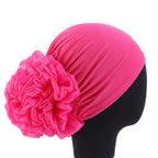 Women's Ruffle Flower Turban Hat – Headscarf & Sleep Cap Women's Turban Hat Richie's rose red