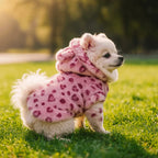 Leopard Print Fleece Dog Coat – Warm Padded Pet Jacket Dog Coat Richie's