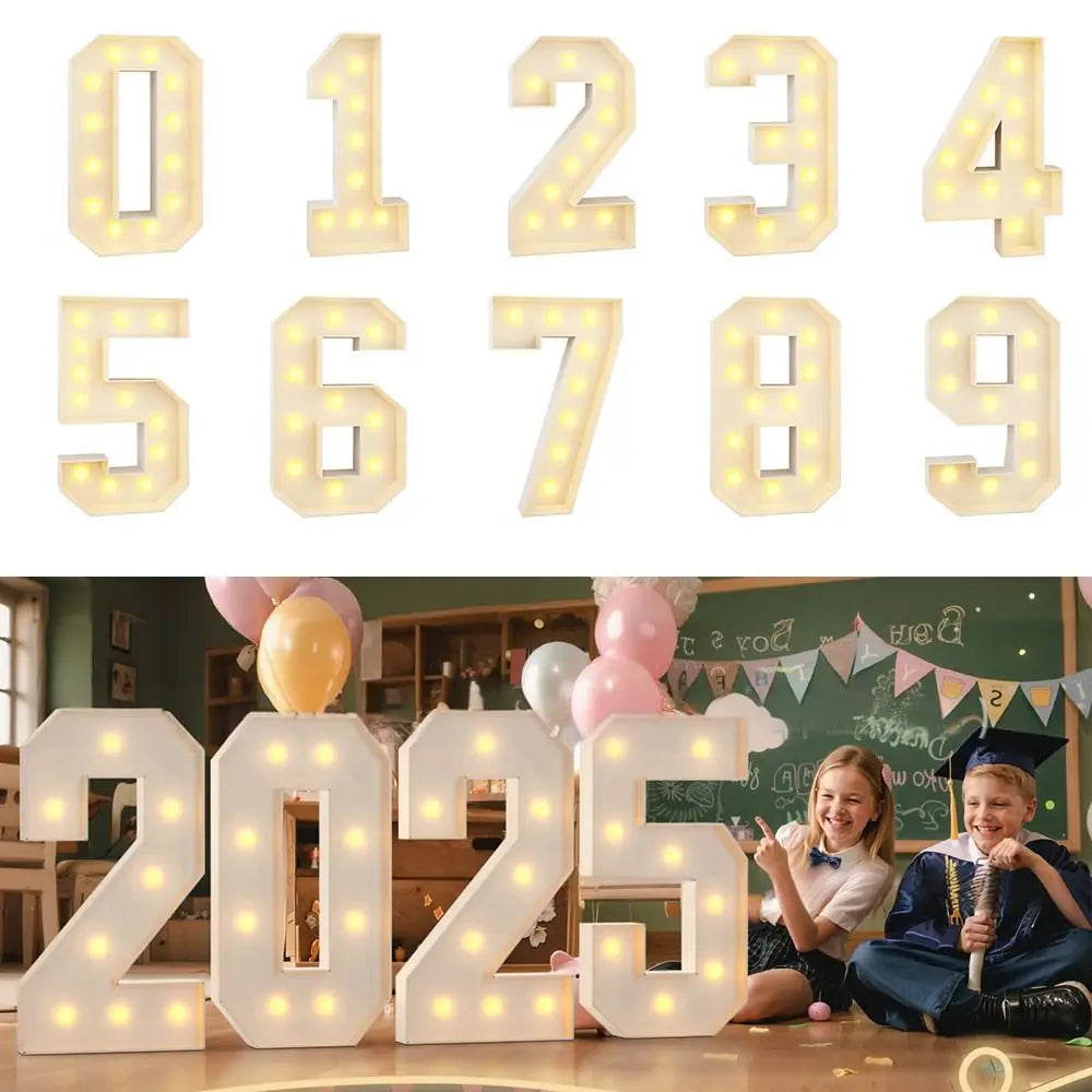 0–9 LED Light-Up Number Balloons 70cm Giant Marquee Party Décor LED Party Balloon Richie's