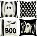 Halloween Ghost Pillow Covers 18x18 Set of 4 – Spooky Stripe Pillow Covers Richie's 4pcs
