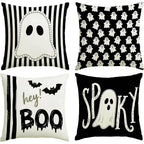 Halloween Ghost Pillow Covers 18x18 Set of 4 – Spooky Stripe Pillow Covers Richie's 4pcs