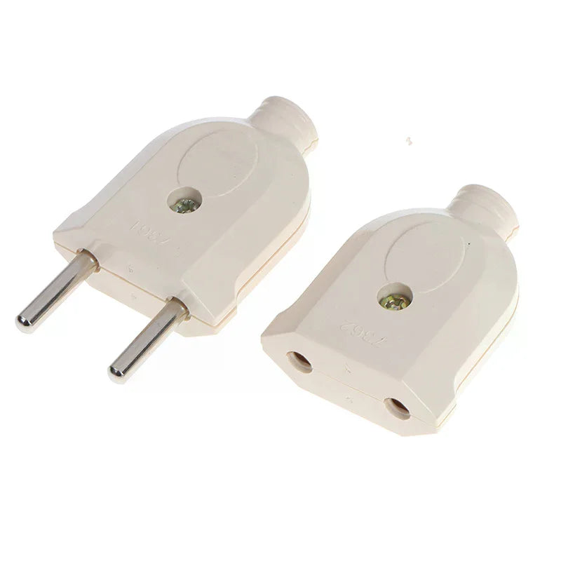 2-Pin EU Plug Male Female Power Connector Socket Extension Power Connector Plug Richie's