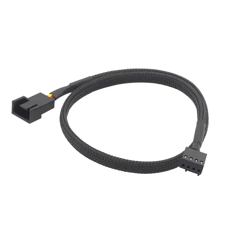 4-Pin PWM Fan Extension Cable 1-to-1 Splitter Black Sleeved Fan Extension Cable Richie's