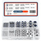 175Pcs M3–M10 Carbon Steel Hex Lock Nut Assortment Kit Hex Lock Nut Kit Richie's