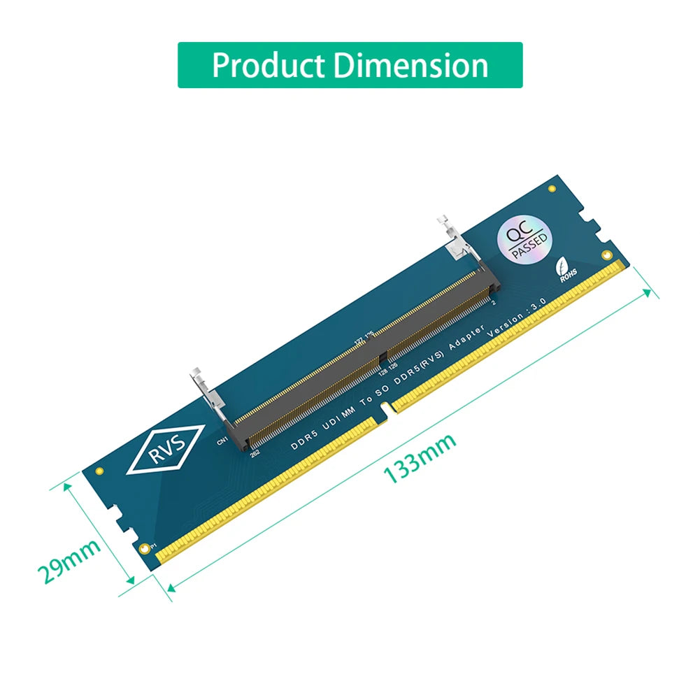 DDR5 SO-DIMM to U-DIMM Adapter Card – Laptop RAM to Desktop RAM Adapter Card Richie's