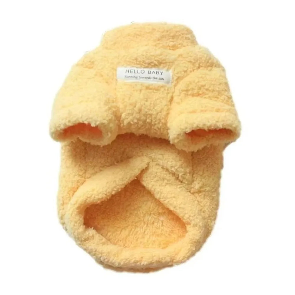 Winter Fleece Dog Sweater Coat for Small Dogs & Puppies Dog Sweater Coat Richie's Yellow XXL