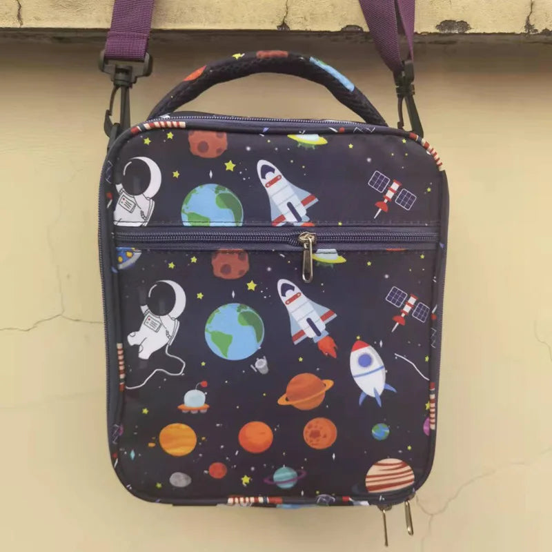 Kids Insulated Lunch Bag – Dinosaur & Unicorn Cartoon Bento Kids Lunch Bag Richie's outer space