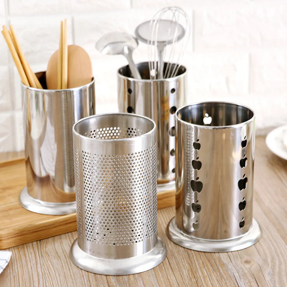 Stainless Steel Utensil Holder & Flatware Organizer with Drainage Utensil Holder Richie's Default Title