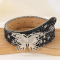 Retro Sequin Punk Waist Belt – Wide Denim & Alloy Buckle Fashion Waist Belt Richie's A1