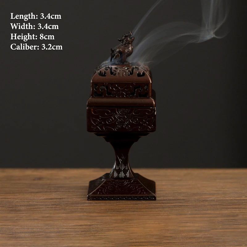 Vintage Alloy Incense Burner Stick Holder – Mini Hollow Censer Incense Burner Richie's A8