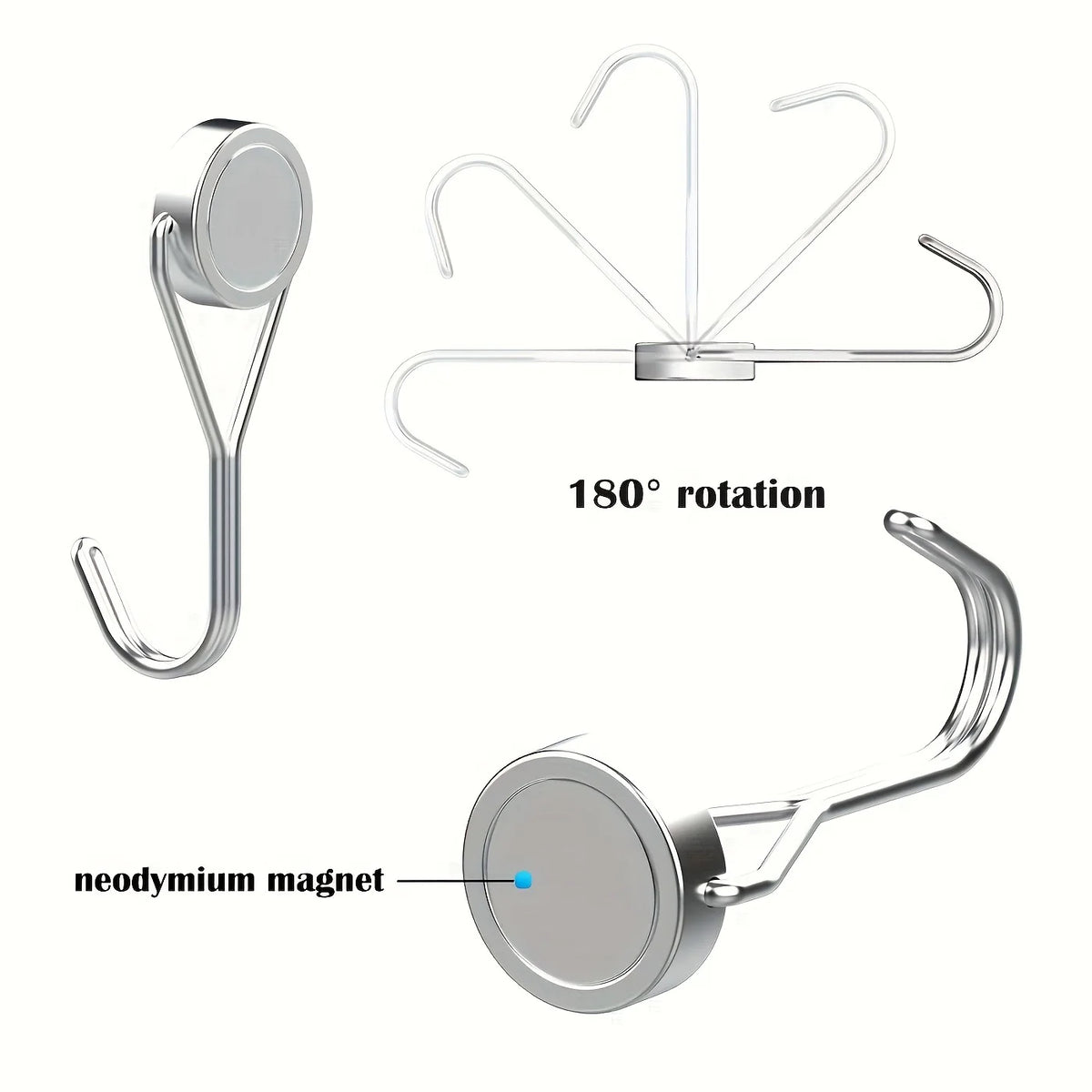 7-Pack Heavy Duty Magnetic Swivel Hooks – Fridge, Cruise & Grill Magnetic Swivel Hooks Richie's