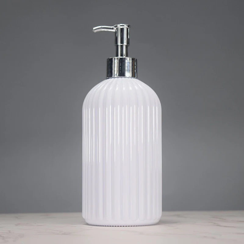 500ml Striped Refillable Soap Dispenser – Kitchen & Bathroom Soap Dispenser Richie's White