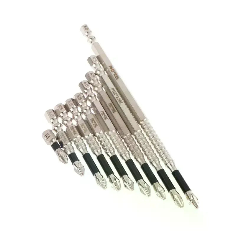 PH2 Impact Driver Bit Set | Magnetic Non-Slip 25–150mm K5 Steel Impact Driver Bit Set Richie's