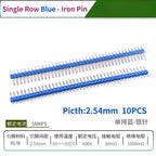 10PCS Color Gilded Pin Headers 2.54mm Single & Double Row Set