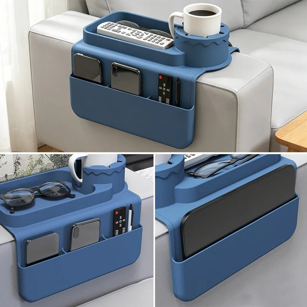 Silicone Sofa Cup Holder Non-Slip Armrest Tray with Side Pocket Sofa Armrest Tray Richie's