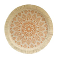 Bohemian Round Woven Placemat – Heat Resistant & Non-Slip Tassel Woven Placemat Richie's Orange L