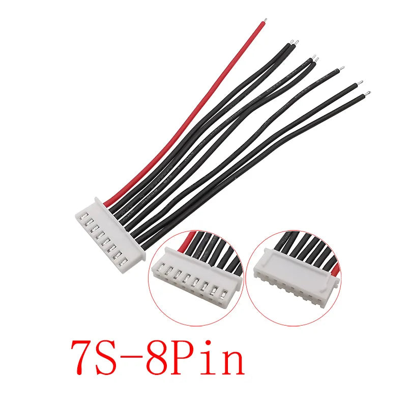 JST XH LiPo Balance Charger Connector 1S–7S 22AWG Silicone Battery Connector Cable Richie's 7S-8Pin 15CM 10Pcs