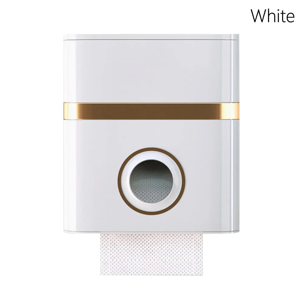 Wall Mount Toilet Paper Holder Double Drawer Tissue Box Toilet Paper Holder Richie's white
