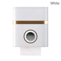 Wall Mount Toilet Paper Holder Double Drawer Tissue Box Toilet Paper Holder Richie's white