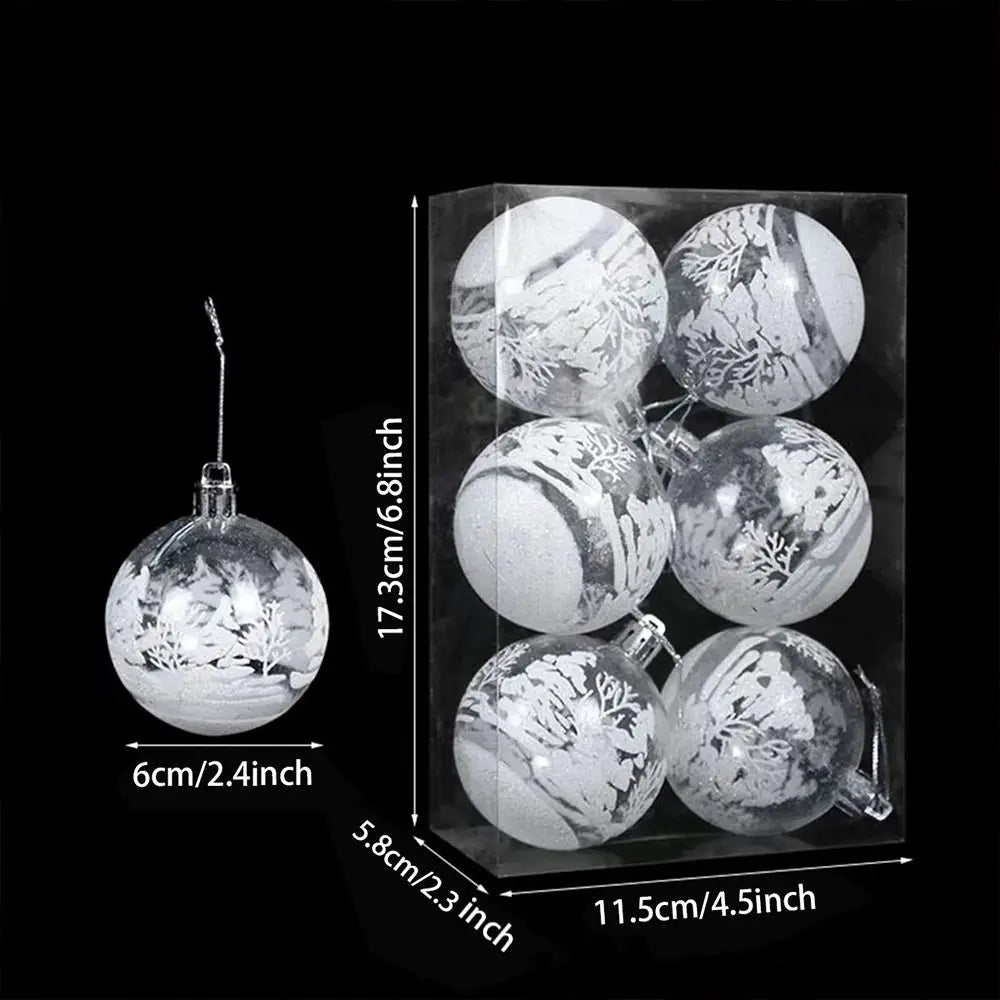 6pcs Clear Christmas Baubles 6cm – Transparent Xmas Tree Ornaments Christmas Tree Ornaments Richie's