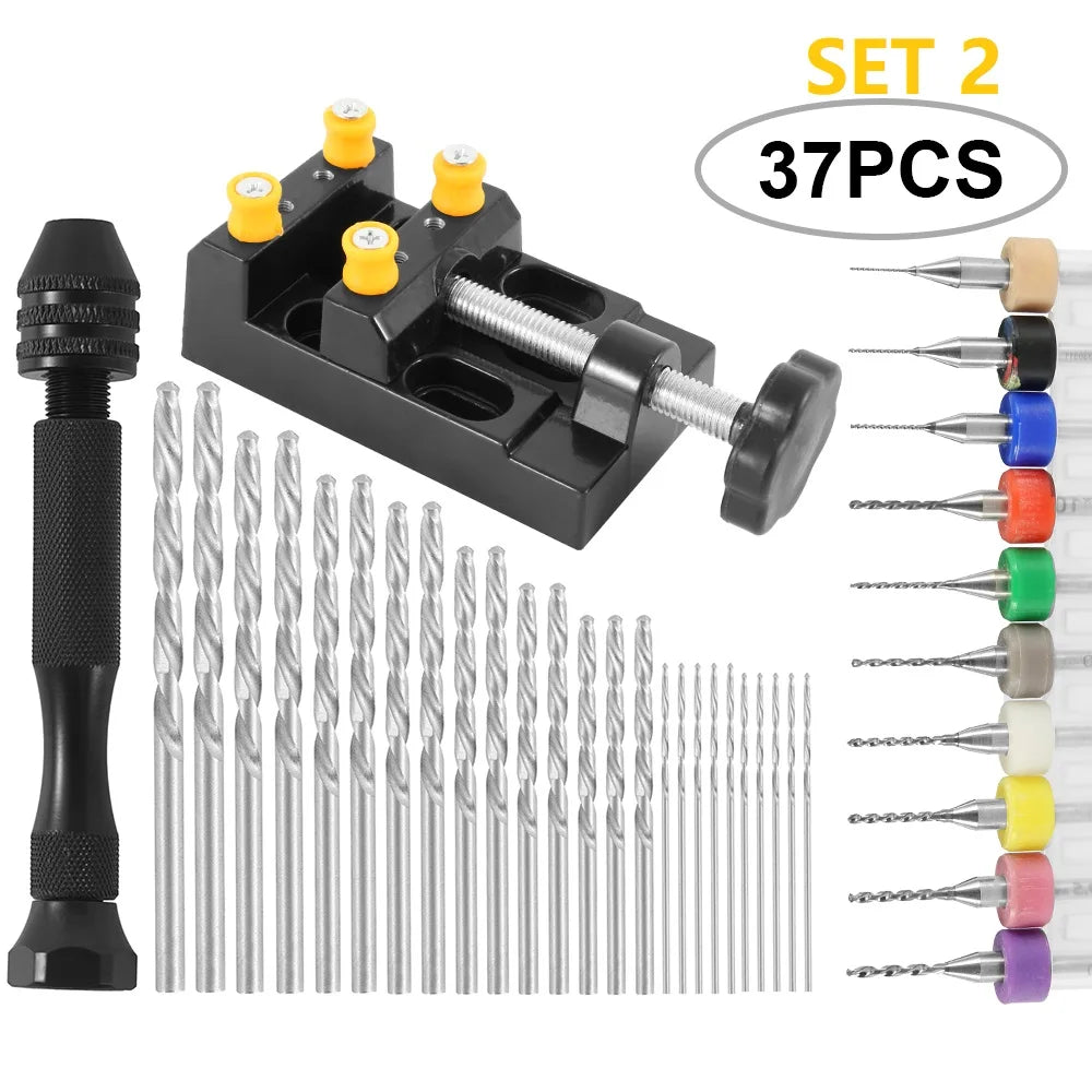 49PCS Precision Pin Vise Hand Drill Set 0.2–3.0mm HSS Twist Bits Pin Vise Drill Set Richie's