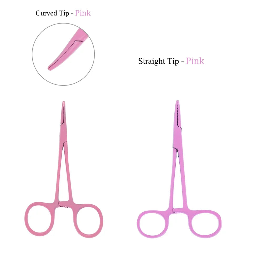 Stainless Steel Straight Hemostat Clamp for Pet Grooming Pet Grooming Clamp Richie's Pink 1Pcs Straight Head