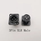 10Pcs 3-Pin XLR Male Female Connectors Black Metal Solder XLR Audio Connector Richie's