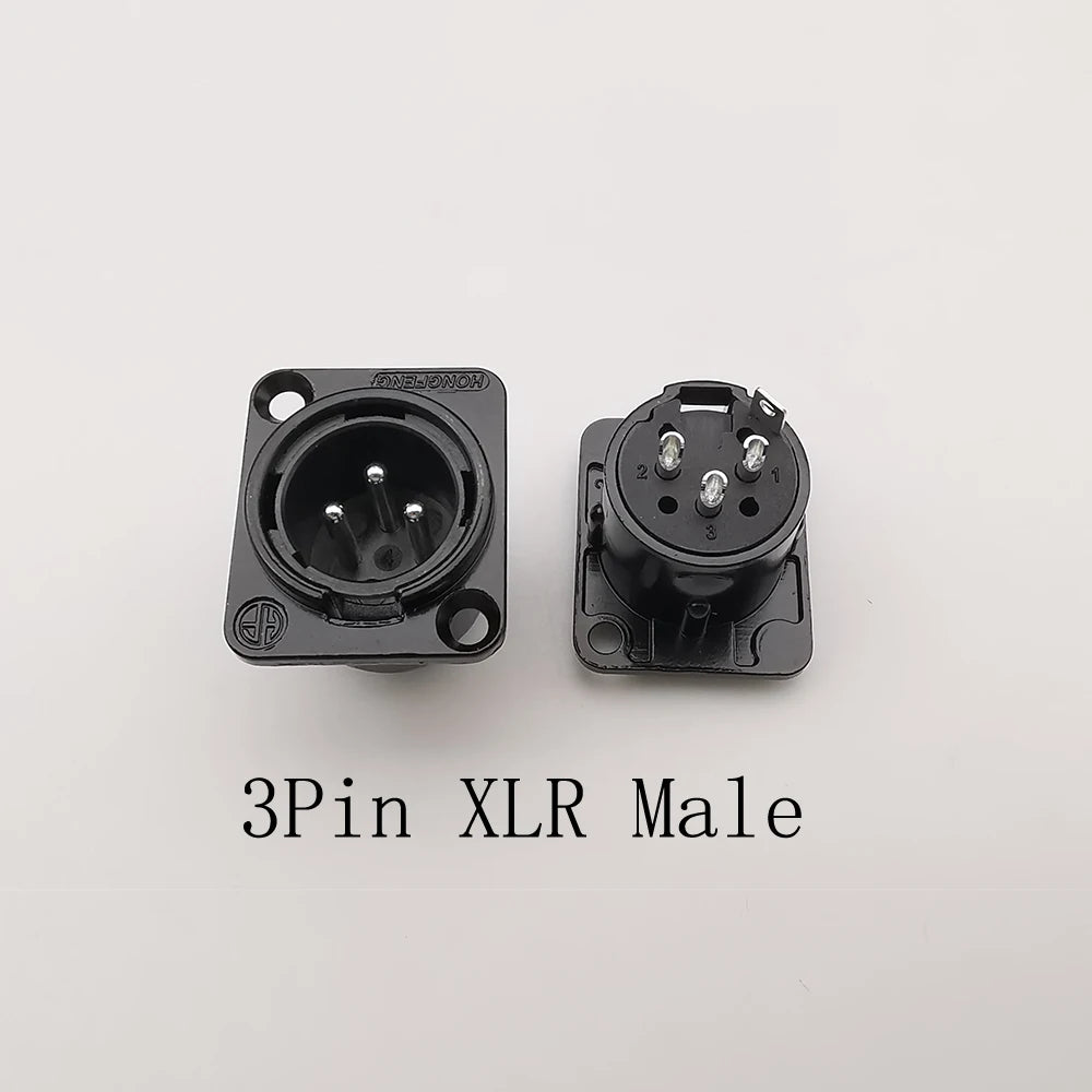 10Pcs 3-Pin XLR Male Female Connectors Black Metal Solder XLR Audio Connector Richie's