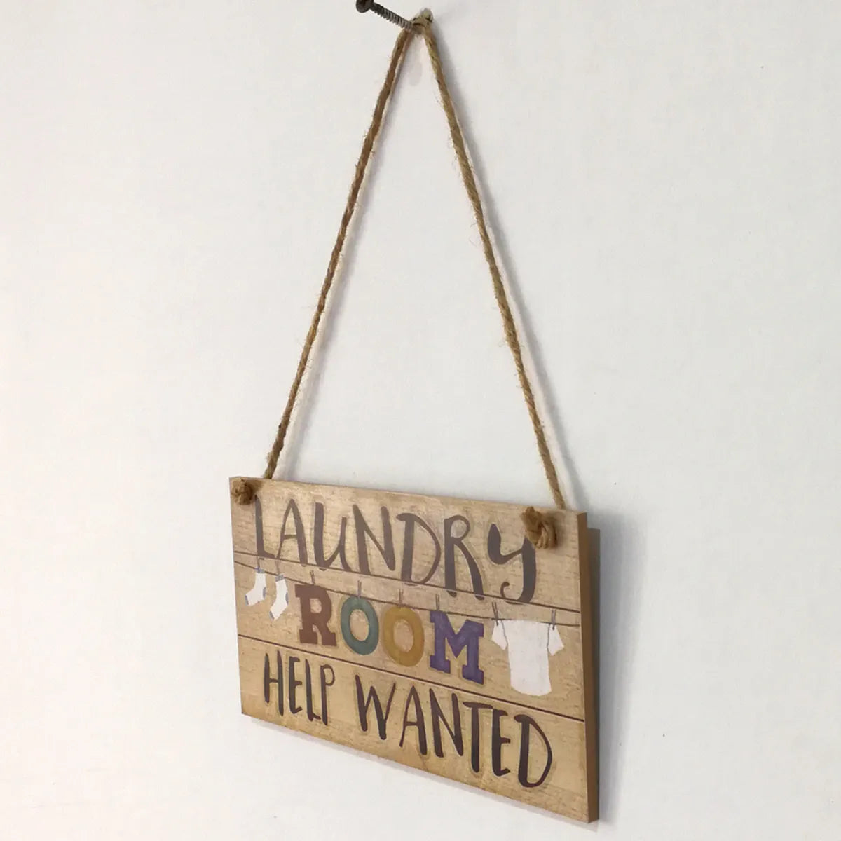 Rustic Wooden Laundry Room Wall Plaque Hanging Sign 20x10cm Wooden Wall Sign Richie's