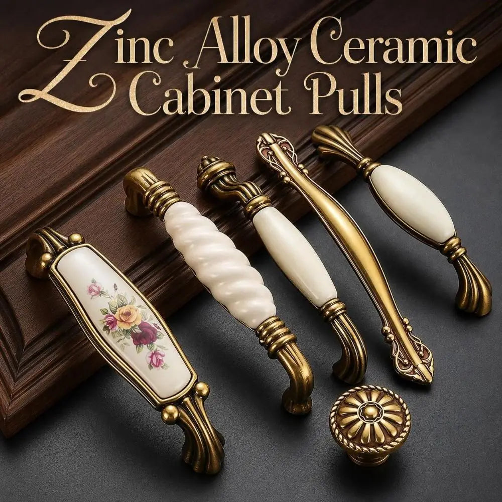 Zinc Alloy Ceramic Cabinet Pulls Antique Gold Drawer Handles Cabinet Pulls Richie's