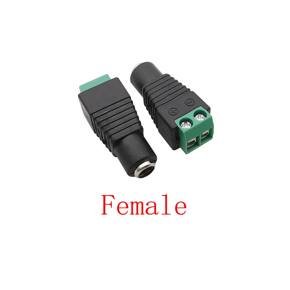 10Pcs DC 12V Solderless Screw Terminal Connectors 5.5x2.1/2.5mm DC Power Connector Richie's
