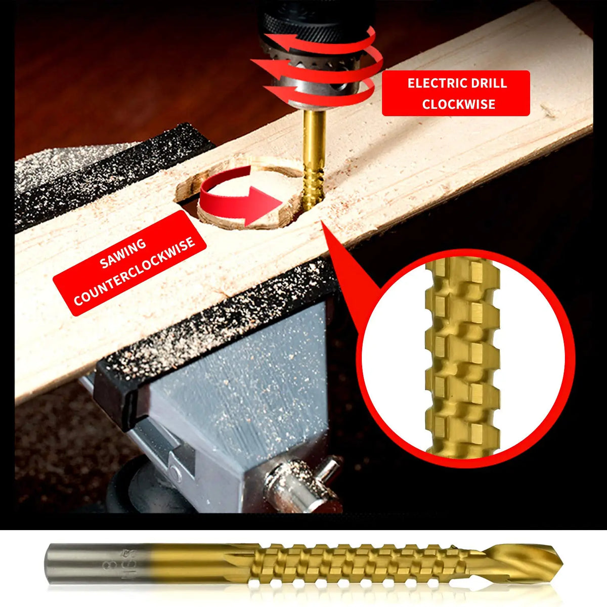6Pcs Titanium Step Drill Bit Set HSS Woodworking & Metal Step Drill Bit Set Richie's